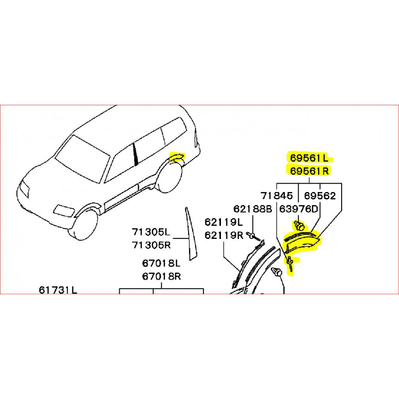 Largisseur D Ailes Arri Re Droit Ou Gauche Silver Pajero Long