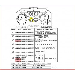 Ampoule de tableau de bord, indication 4X4 Pajero 3, Après 06/2002