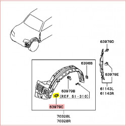 Attache Clips de Contre Ailes Avant Pajero 3 et 4