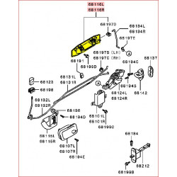 Poignée de Porte Extérieur Arrière Chromé Droite ou Gauche Pajero 2 MR313582 MR313581