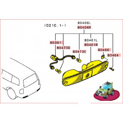 Feux Arrière Droit Adaptable Complet dans le Pare Choc Pajero 3 - 2003 - 2006