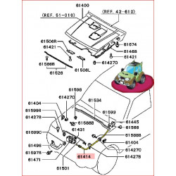 Câble d'Ouverture du Capot Moteur Pajero 2