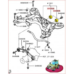 2 Silentbloc d'Origine de Maintien Transversales de l'Arrière du Différentiel Arrière Pajero 3 et 4