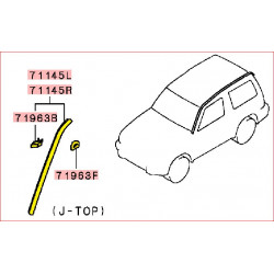 Moulure Droite Verticales de chaque Côté du Pare-Brise Pajero 2 Cabriolet