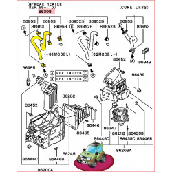 Kit 2 Durites de Chauffage Avant entre Moteur et Habitacle, Pajero 2 - 2,8L TDI