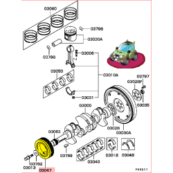 Poulie Vilebrequin / Poulie Damper d'Origine Pajero 3 - 2,5L TDI