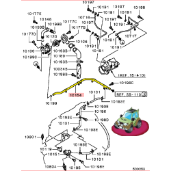 Tuyau d'Eau Chauffage sur Coter Moteur Pajero 2 - 2,8L TDI