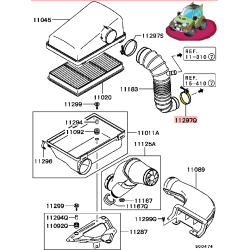 1 Collier de Serrage Bas d'Origine de la Durite d'air entre Filtre et Turbo Pajero 3