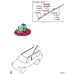 2 -ème Moulure de Toit Droite ou Gauche Pajero 3 et 4 Long