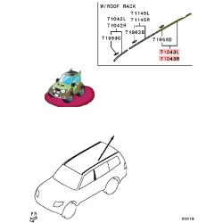 3 -ème Moulure de Toit Droite ou Gauche Pajero 3 et 4 Long