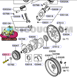 Boulon de Poulie Damper Pajero 2, V6 3,5L